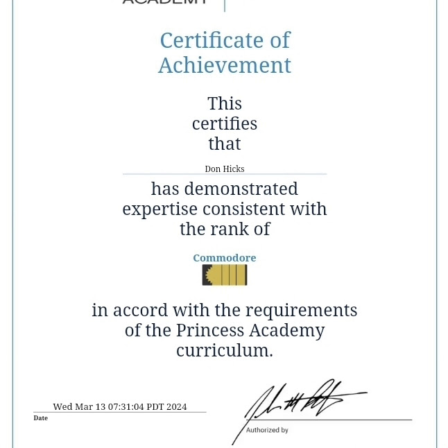 Princess cruise certified